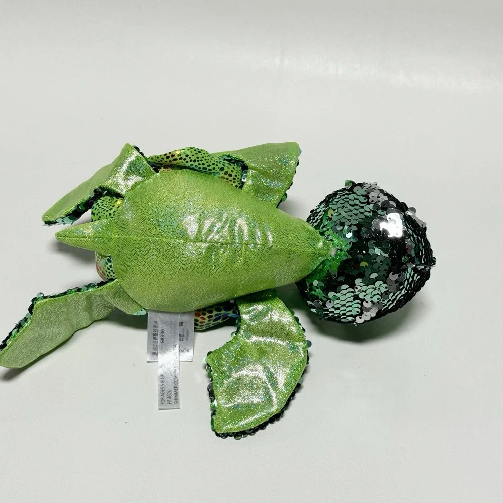 Ganz Shimmer Cove Sequin Tia Turtle Plush 11 Inch H14626 Green Rainbow